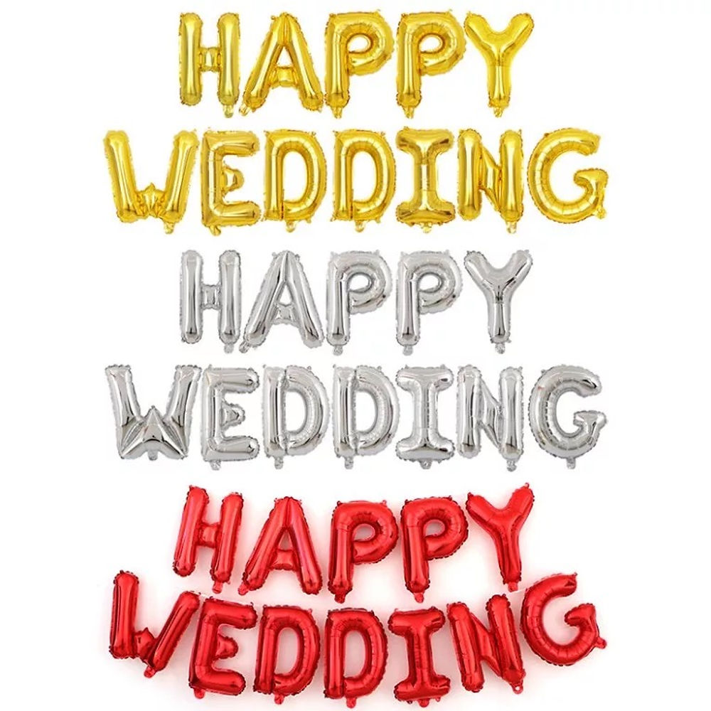 HAPPY WEDDING letter balloon