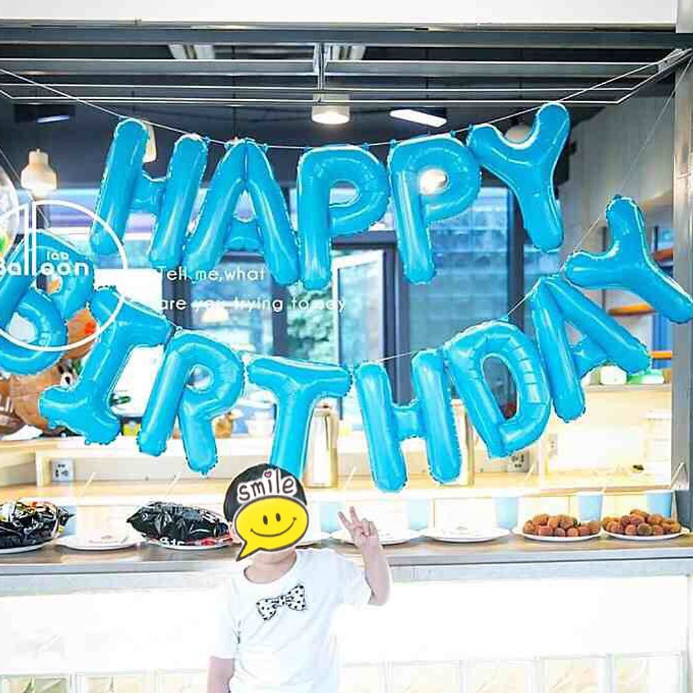 美版Tiffany Blue Happy Birthday懸掛氣球