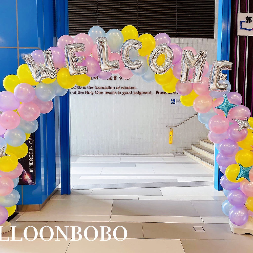 WELCOME 開業氣球拱門