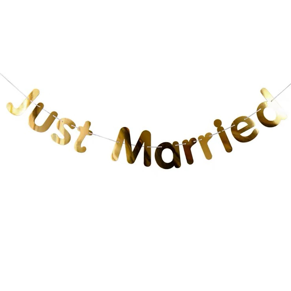 Just Married Banner(Gold)