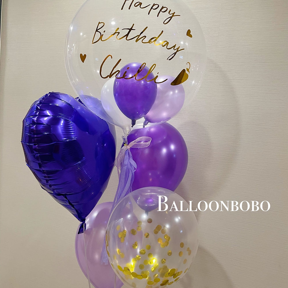 紫色系列生日水晶球組合