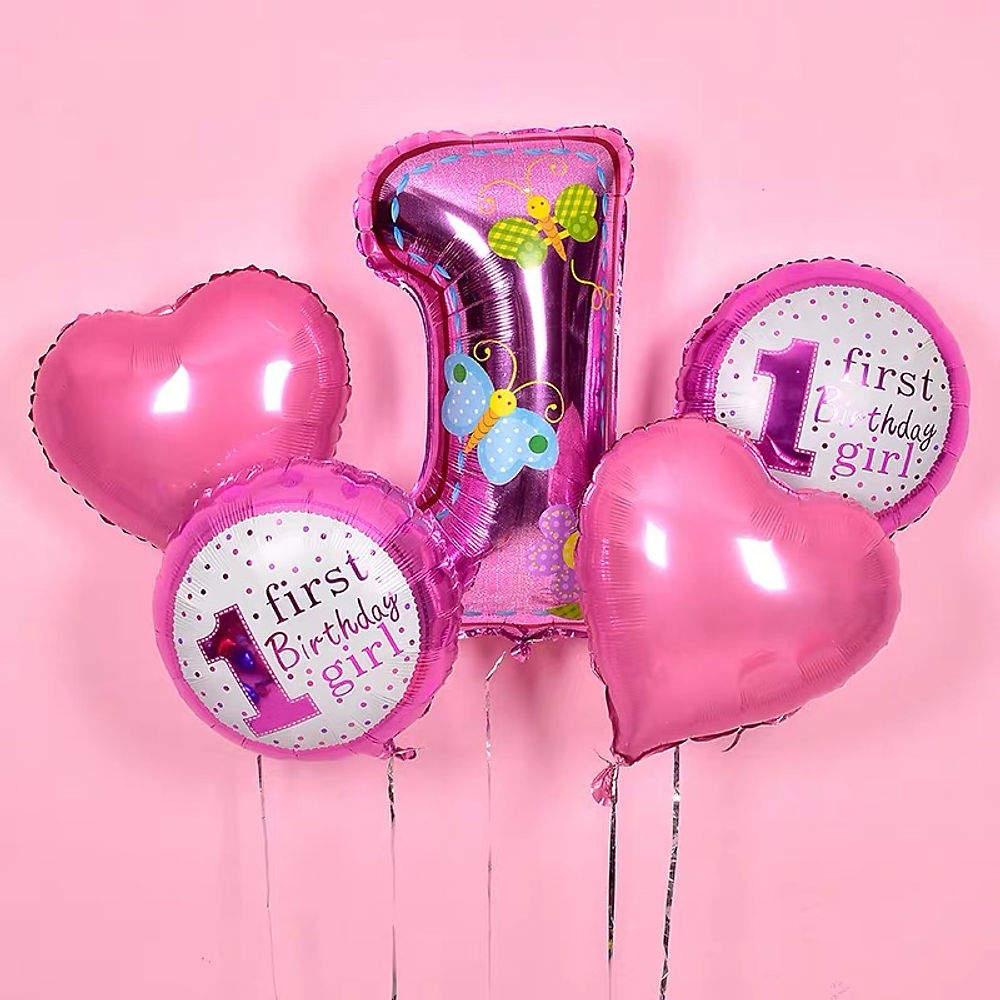 Baby Girl1歲生日氦氣球套裝