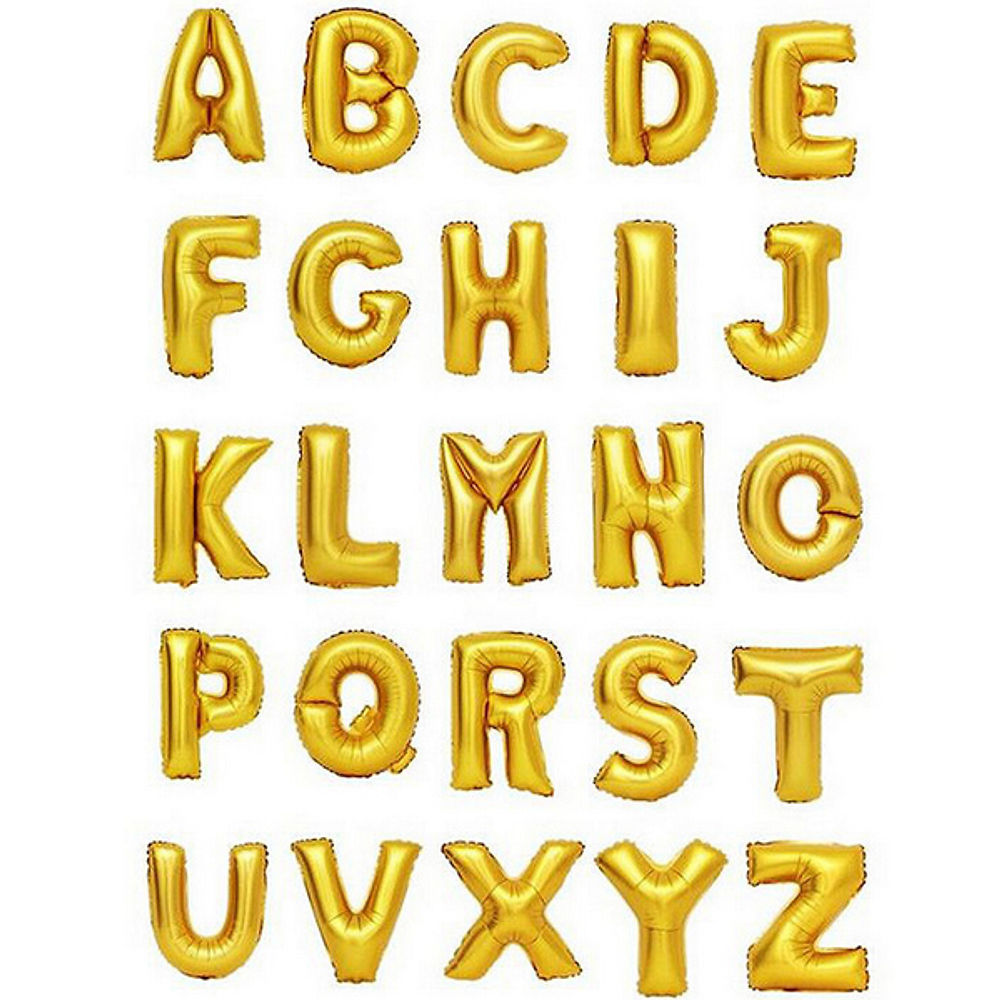 14吋金色英文字母氣球Letter Balloons