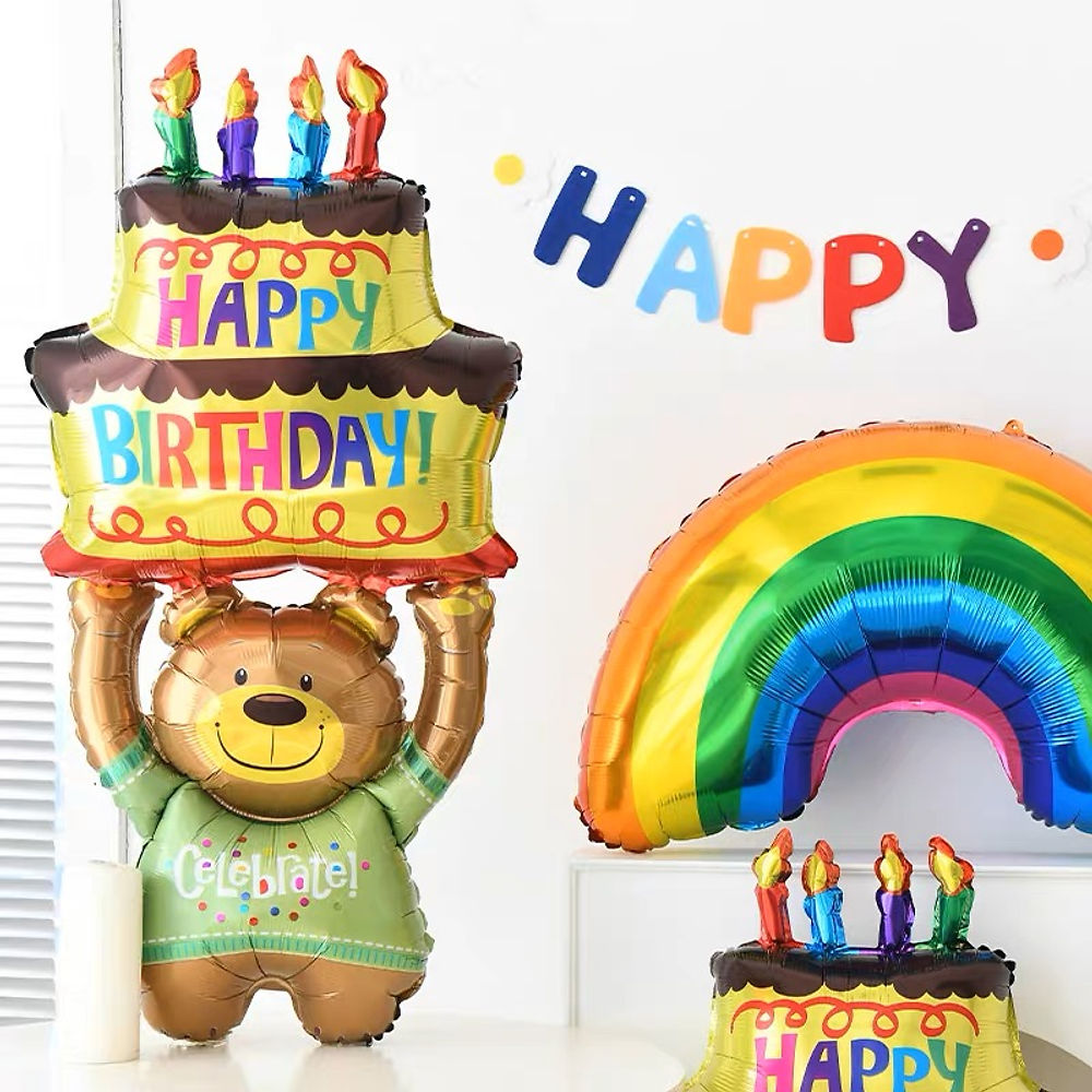 小熊生日蛋糕氣球