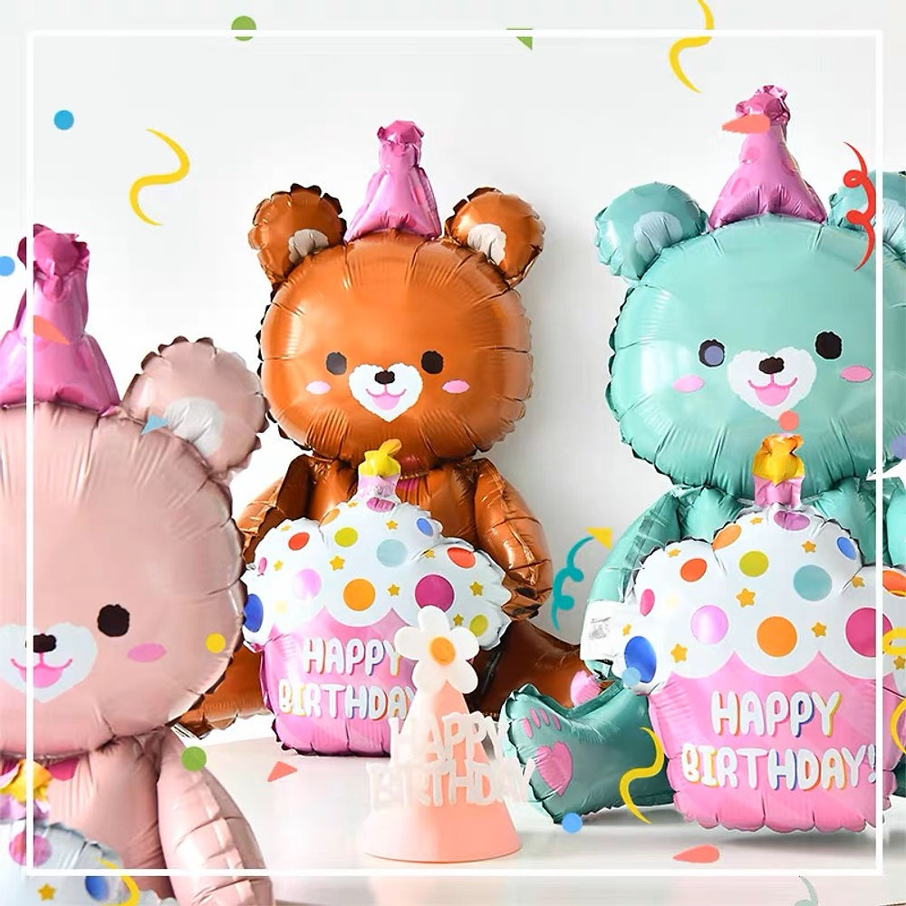 立體生日小熊氣球