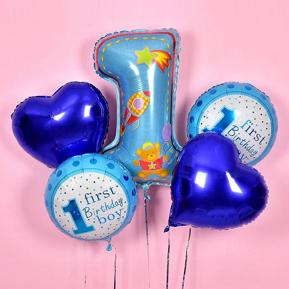 Baby Boy1歲生日氦氣球套裝