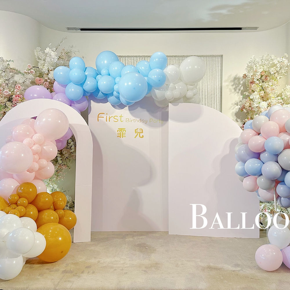 馬卡龍熱氣球造型配Backdrop
