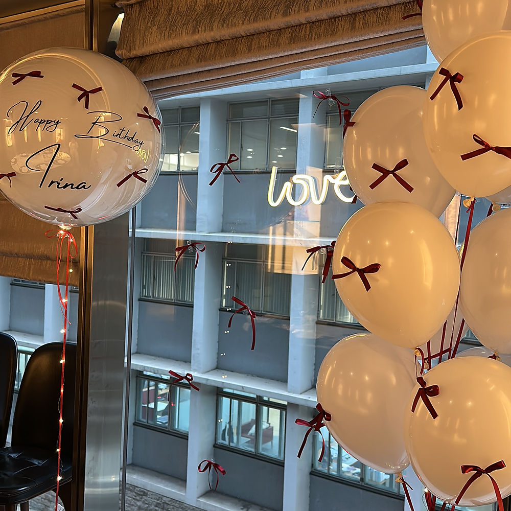 蝴蝶結生日氣球套裝 ribbon balloon package